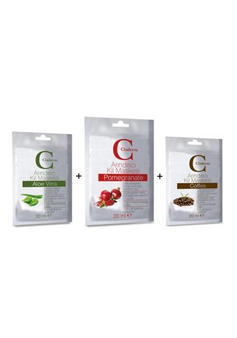 Claderm Pomegranate-Coffee Killi Aloe Veralı Nemlendiricili Krem Yüz Maskesi 3x20 ml