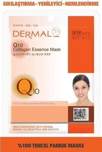 Dermal Sıkılaştırıcı, Nemlendirici, Yenileyici Q10 Kolajen Nemlendiricili Kağıt Yüz Maskesi 10 Adet