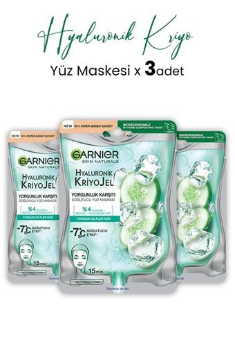 Garnier Yorgunluk Karşıtı Soğutucu Jel Yüz Maskesi 3x27 gr