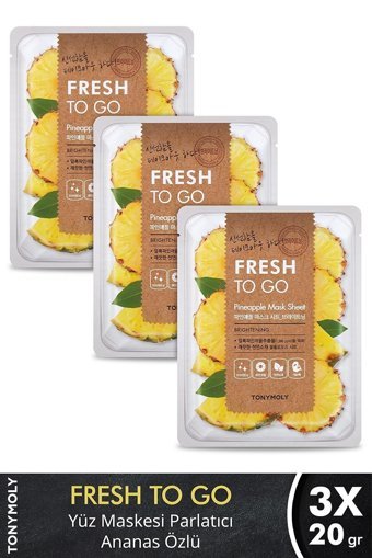 Tonymoly Fresh To Go Ananas Nemlendiricili Kağıt Yüz Maskesi 3 Adet