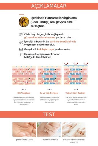 Pekah 11 Bitki Özü İçeren Kağıt Yüz Maskesi 25 ml