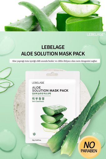 Lebelage Aloe Veralı Nemlendiricili Soyulabilir Kağıt Yüz Maskesi