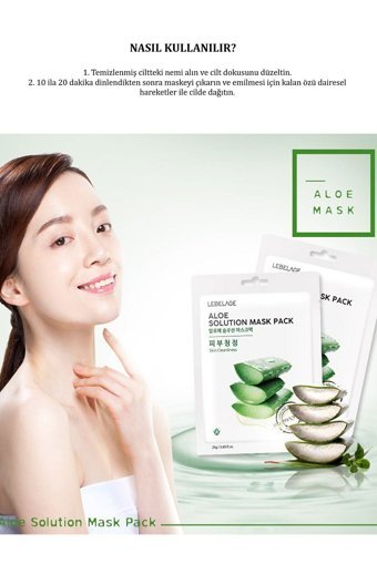 Lebelage Aloe Veralı Nemlendiricili Soyulabilir Kağıt Yüz Maskesi
