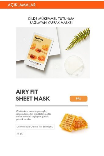 Missha Airy Fit Bal İçerikli Nemlendiricili Soyulabilir Kağıt Yüz Maskesi