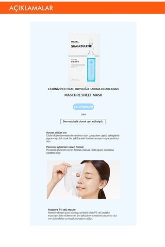 Missha Mascure Calming Nemlendiricili Soyulabilir Kağıt Yüz Maskesi