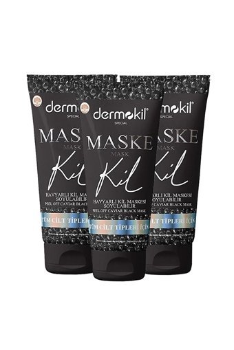 Dermokil Havyarlı Killi Soyulabilir Jel Yüz Maskesi 3x75 ml