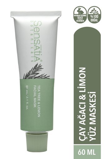 Sensatia Botanicals Tea Tree & Lemon Facial Mask Killi Nemlendiricili Krem Yüz Maskesi 60 ml