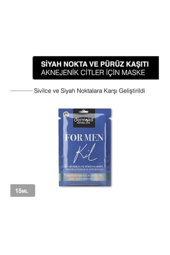 Dermokil For Men Killi Nemlendiricili Kağıt Yüz Maskesi 3x15 ml