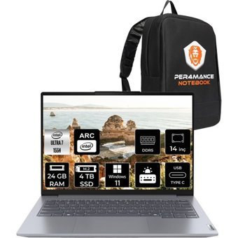 Lenovo Thinkbook 14 Gen 7 Intel Core Ultra 7 155H 24GB 4tb SSD 14" Fhd+ Windows 11 Pro Taşınabilir Bilgisayar & Per4 Çanta 21MR0050TRP395 - 4 TB - 24 GB