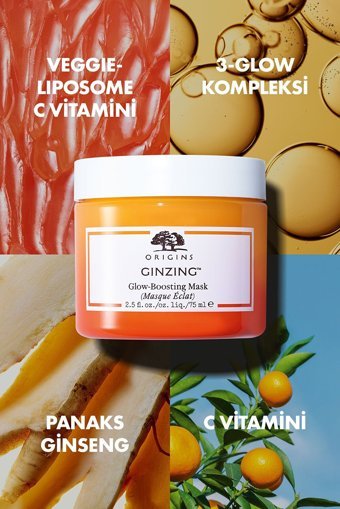 Origins Ginzing™ Glow-Boosting Maske Nemlendiricili Krem Yüz Maskesi 75 ml