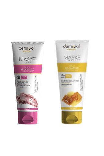 Dermokil Canlandırıcı Ballı Maske & Peeling Etkili Yağ Dengeleyici Killi Nemlendiricili Krem Yüz Maskesi 75 ml