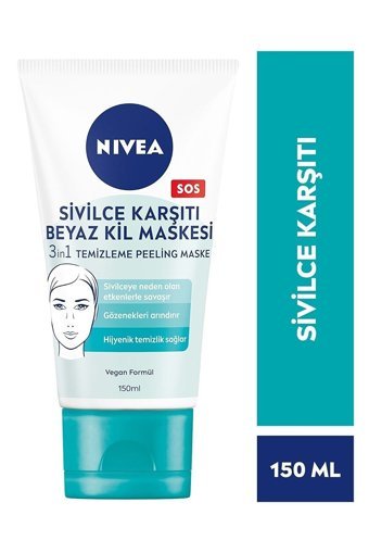 Nivea Sivilce Ve Siyah Nokta Karşıtı Killi Nemlendiricili Jel Yüz Maskesi 150 ml