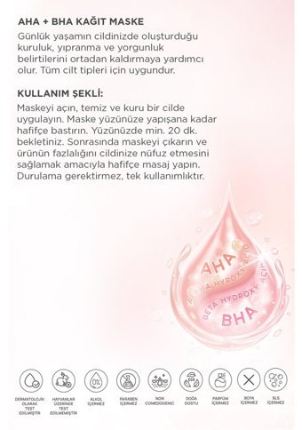 Derminix Nemlendiricili Kağıt Yüz Maskesi