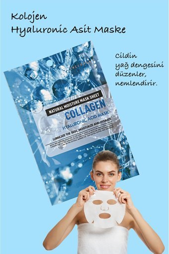Xolo Nem Bombası Hyaluronik Asit Maske Kolajen Özlü Nemlendiricili Yüz Maskesi