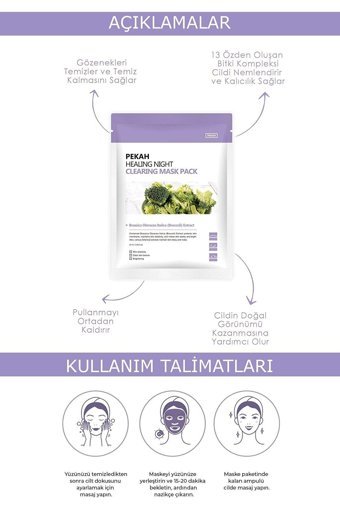 Pekah Ginseng Ve 13 Bitki Özü Nemlendiricili Kağıt Yüz Maskesi 5x25 ml