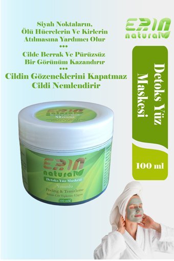 Erin Natural Natural Detoks Nemlendiricili Jel Yüz Maskesi 100 ml