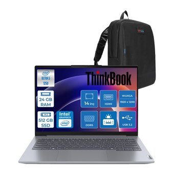 Lenovo Thinkbook 14 G7 Intel Ultra 5 125U 24GB Ddr5 512GB SSD Intel Graphics 14" Wuxga IPS 300NITS Windows 11 Pro Taşınabilir Bilgisayar 21MR0095TRH05 + Zettaçanta - 512 GB - 24 GB