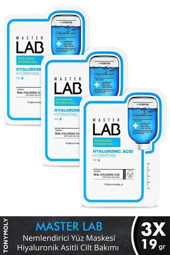 Tonymoly Master Lab Nemlendirici Hiyaluronik Asitli Nemlendiricili Kağıt Yüz Maskesi 3 Adet