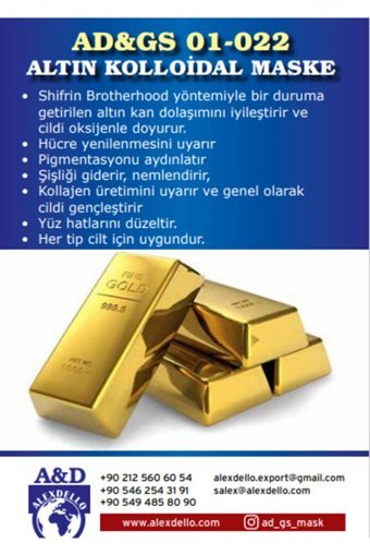 Alexdello Altın Kolloidal Nemlendiricili Toz Yüz Maskesi 30 gr