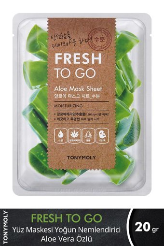 Tonymoly Fresh To Go Aloe Veralı Nemlendiricili Kağıt Yüz Maskesi