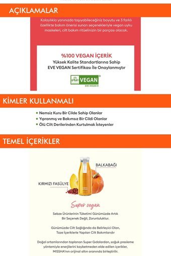 Missha Talks Vegan Pocket Nemlendiricili Soyulabilir Krem Yüz Maskesi 10 gr