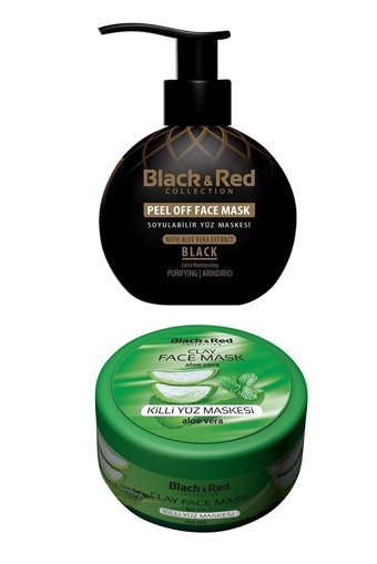 Black & Red Killi Aloe Veralı Nemlendiricili Soyulabilir Krem Yüz Maskesi 250 ml+400 gr