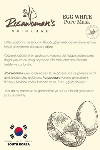 Rosawomans S Egg White Yumurta Killi Nemlendiricili Krem Yüz Maskesi 30 ml