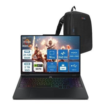 Lenovo Legion Pro 5 16ADR10 Amd Ryzen 9 8940HX 24GB Ddr5 2tb SSD 8GB/RTX5070/115W 16" Wqxga IPS 500NITS 240Hz Windows 11 Home Taşınabilir Bilgisayar 83LT0046TRH07 + Zettaçanta - 2 TB - 24 GB