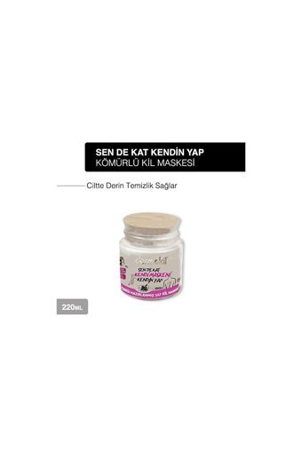 Dermokil Sen De Kat Kendi Maskeni Kendin Yap Kömürlü Killi Nemlendiricili Toz Yüz Maskesi 220 ml