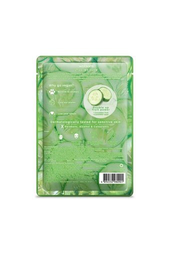 Watsons Fruity Cucumber Refreshing Nemlendiricili Kağıt Yüz Maskesi 2 Adet