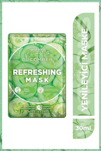 Watsons Fruity Cucumber Refreshing Nemlendiricili Kağıt Yüz Maskesi 2 Adet