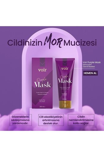 Voir Purple Killi Nemlendiricili Krem Yüz Maskesi 200 ml