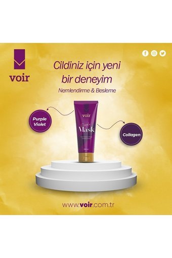 Voir Purple Killi Nemlendiricili Krem Yüz Maskesi 200 ml