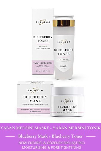 Shineco Blueberry Mask-Blueberry Toner Nemlendiricili Krem Yüz Maskesi 50 ml
