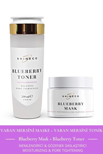 Shineco Blueberry Mask-Blueberry Toner Nemlendiricili Krem Yüz Maskesi 50 ml