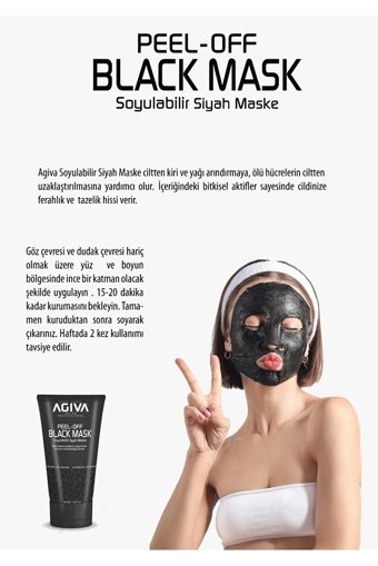 Agiva Siyah Soyulabilir Krem Yüz Maskesi 2x150 ml