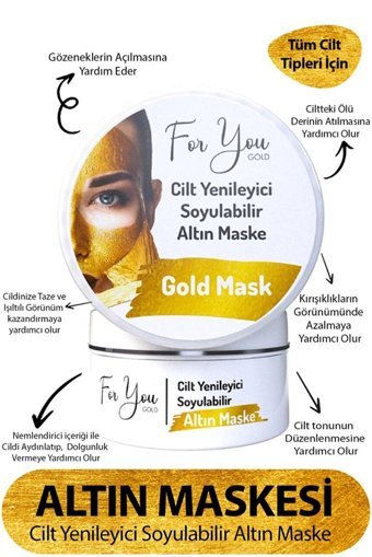 For You Gold Altın Nemlendiricili Soyulabilir Krem Yüz Maskesi