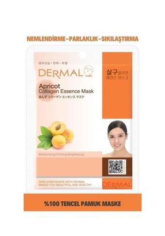 Dermal Collagen Kayısı Nemlendiricili Kağıt Yüz Maskesi 23 gr