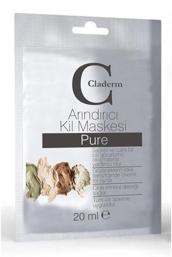 Claderm Pure Killi Nemlendiricili Kağıt Yüz Maskesi 20 ml