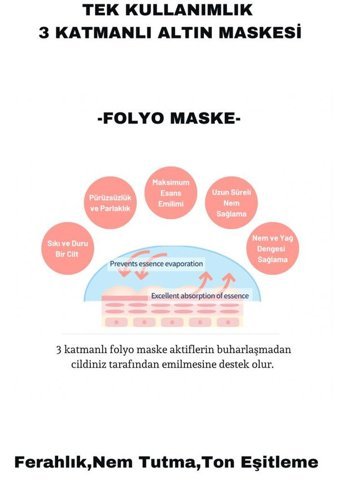 Dermal Glitter Foil Nemlendiricili Jel Yüz Maskesi 4 gr