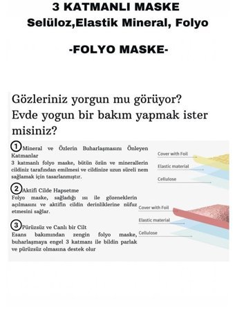 Dermal Glitter Foil Nemlendiricili Jel Yüz Maskesi 4 gr