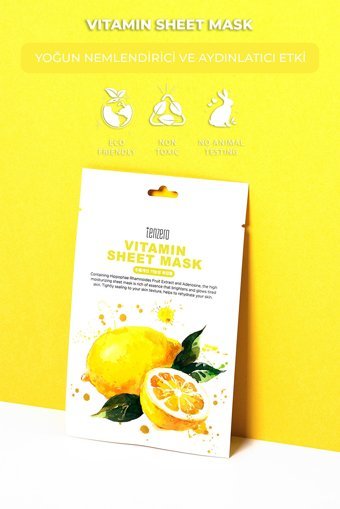 Tenzero C Vitamini Içeren Nemlendirici Ve Aydınlatıcı Nemlendiricili Kağıt Yüz Maskesi 30 ml