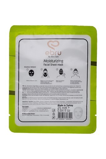 Ebru Avokado Yağlı Nemlendiricili Kağıt Yüz Maskesi 25 ml