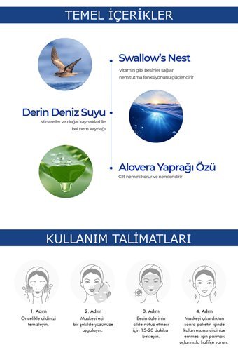 Deoproce Swallow'S Nest Aqua Nemlendiricili Kağıt Yüz Maskesi 25 ml
