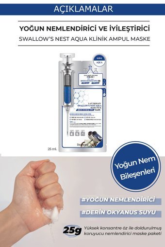 Deoproce Swallow'S Nest Aqua Nemlendiricili Kağıt Yüz Maskesi 25 ml