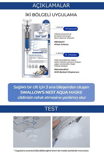 Deoproce Swallow'S Nest Aqua Nemlendiricili Kağıt Yüz Maskesi 25 ml