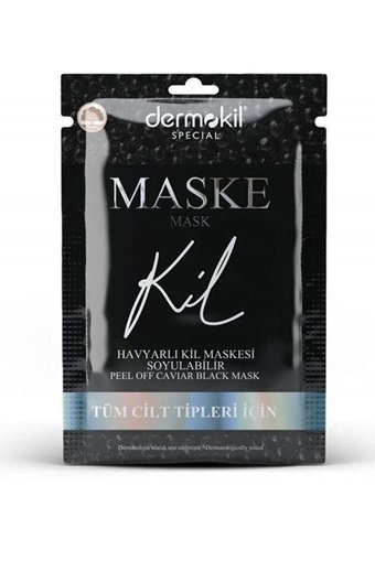 Dermokil Havyarlı Siyah Killi Nemlendiricili Soyulabilir Krem Yüz Maskesi 15 ml