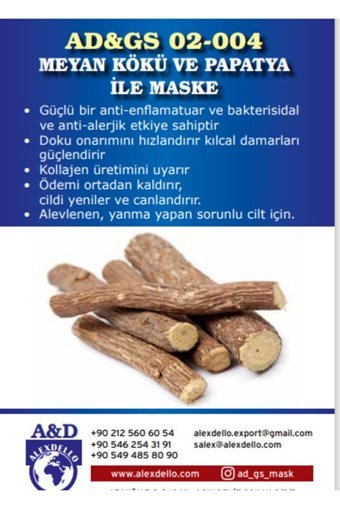 Alexdello Meyan Kökü Ve Papatya Toz Yüz Maskesi