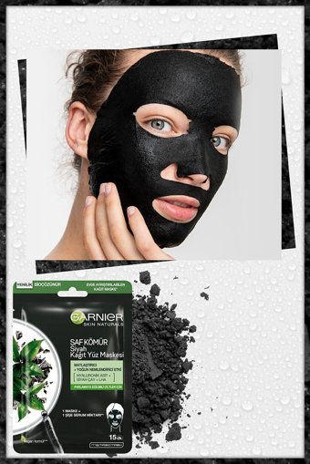 Garnier Siyah Çay Kömürlü Nemlendiricili Kağıt Yüz Maskesi