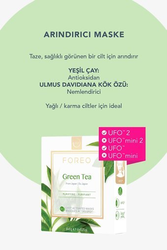 Foreo Green Tea Arındırıcı Nemlendiricili Kağıt Yüz Maskesi 6 Adet